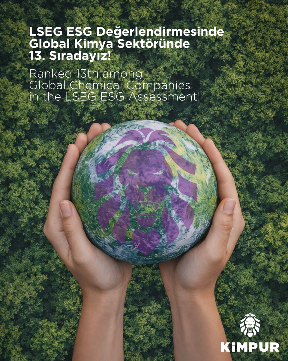 kimpurglobal's tweet image. LSEG tarafından gerçekleştirilen ESG değerlendirmesinde 100 üzerinden 82 puan aldık ve global kimya sektöründe dünya genelinde değerlendirilen 517 firma arasında 13. sırada yer alarak sürdürülebilirlik alanındaki performansımızı küresel ölçekte ortaya koyduk.

#Kimpur
#LSEG