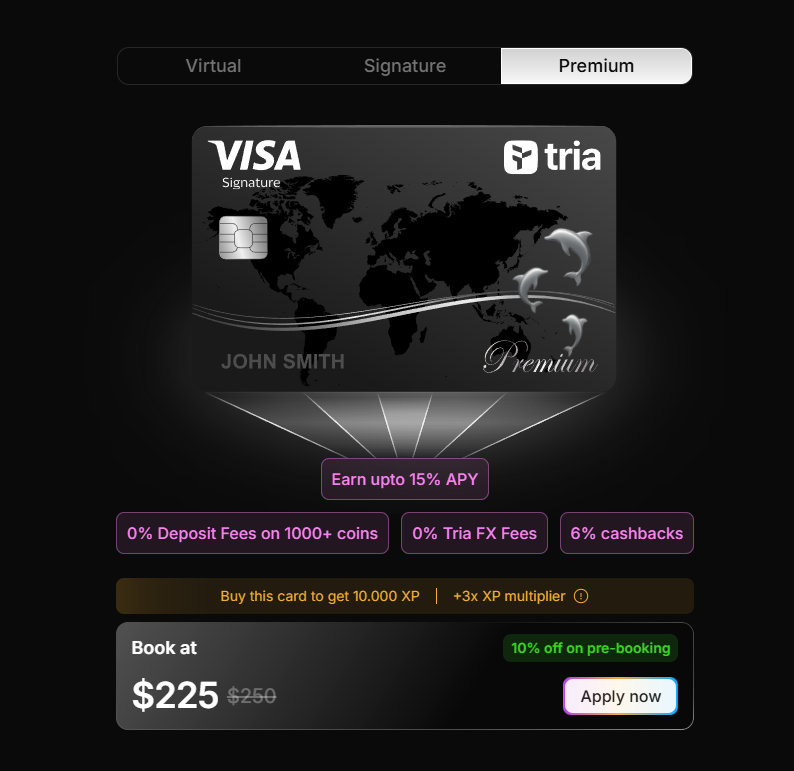 Kèo <a href="/useTria/">Tria</a>  này thật sự ngon

- Tiềm năng >1.000u 
- Raise $12M

Nếu mà mua được CARD ở VN thì đã húp đậm rồi. Tiếc cái là chưa support VN, nên cay nhẹ 😅 kèo ngon mà không all-in được. 

 👉Anh em cứ coi cái CARD nó như NFT giới hạn vậy, mà giới hạn thì húp