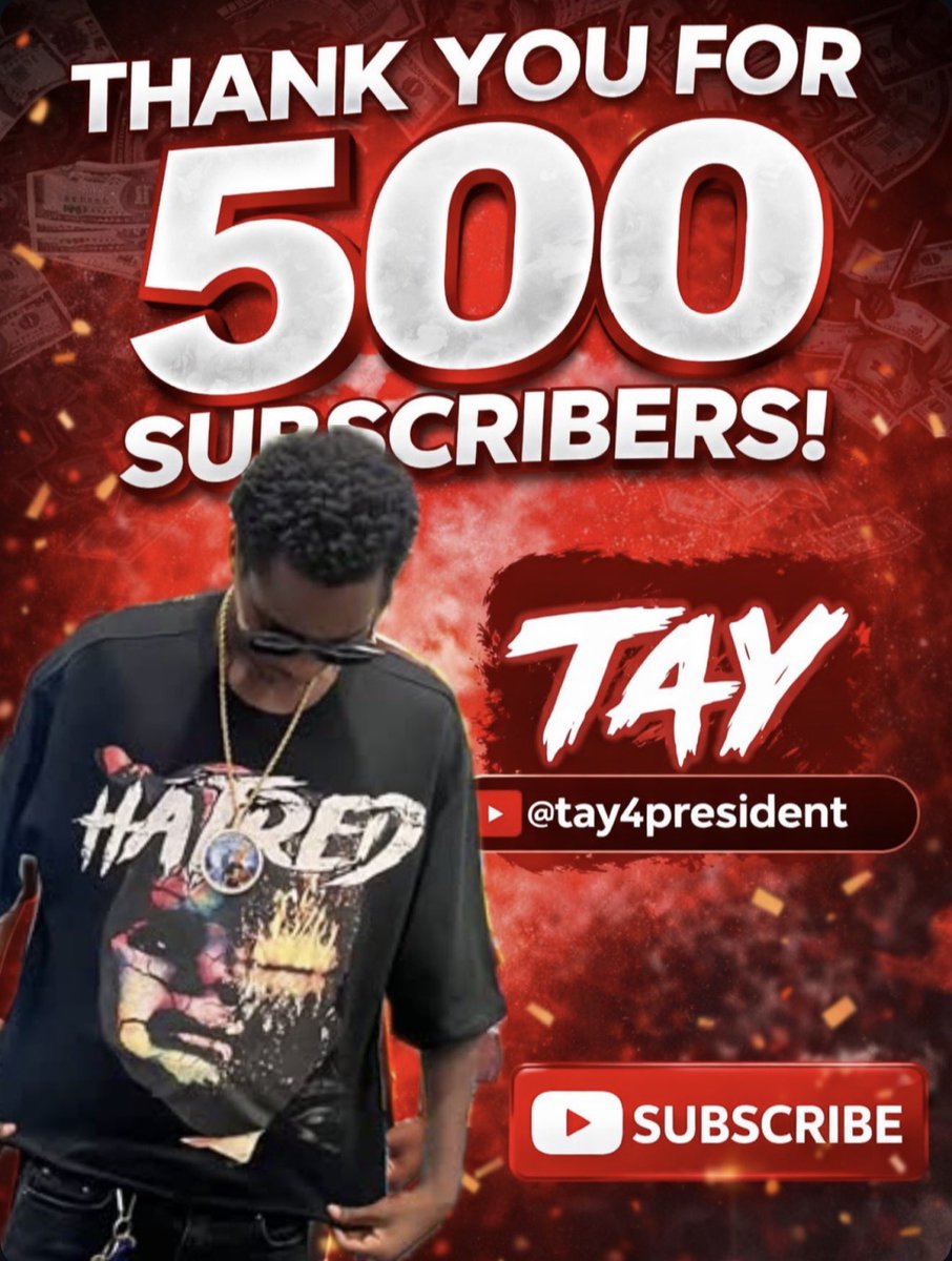 officialtay4our's tweet photo. First Official Goal added to the books, Thank You for 500 Subscribers next goal 1k🤧✅ #AGTG✝️🙏🏾 #4LM🩸
-
-
-
- follow ( @_tayrongrant ) for more Content 🎥🔥
#TAY4PRESIDENTONALLPLATFORMS
All socials @tay4presidenttv
Im a Small Upcoming Youtuber stay tuned 😤⏳⏳‼️
#roadto1ksubs https://t.co/zumJMOoQIi