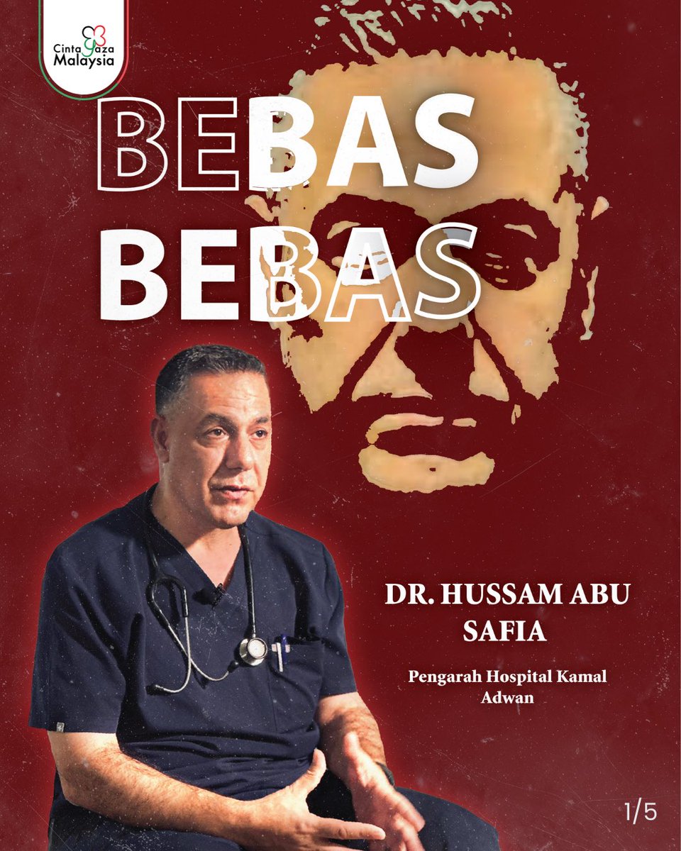 cintagaza_my's tweet photo. Cinta Gaza Malaysia mendesak agak dunia bersuara, menuntut pembebasan Dr. Hussam dengan segera!

Hasbunallah wani'mal wakeel.

Teruskan bercakap mengenai Palestin! https://t.co/vLwXgJhCSI