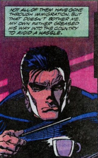 "Punisher would support ICE"

Meanwhile Frank Castle explaining his stance on undocumented migration referencing his Italian father