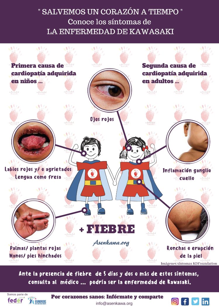 🚨La #EnfermedadDeKawasaki es la primera causa de cardiopatía adquirida en la edad pediátrica, especialmente en menores de 5 años.
💡Sospecharla y tratarla a tiempo es fundamental.