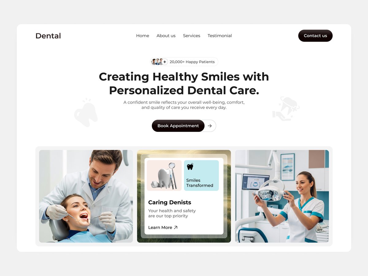 efatuix's tweet photo. Dentist Appointment Website 

More Details: https://t.co/D6UvBNGJao

A clean and professional dentist appointment website designed to build trust and improve patient engagement. https://t.co/4peEIdcuca