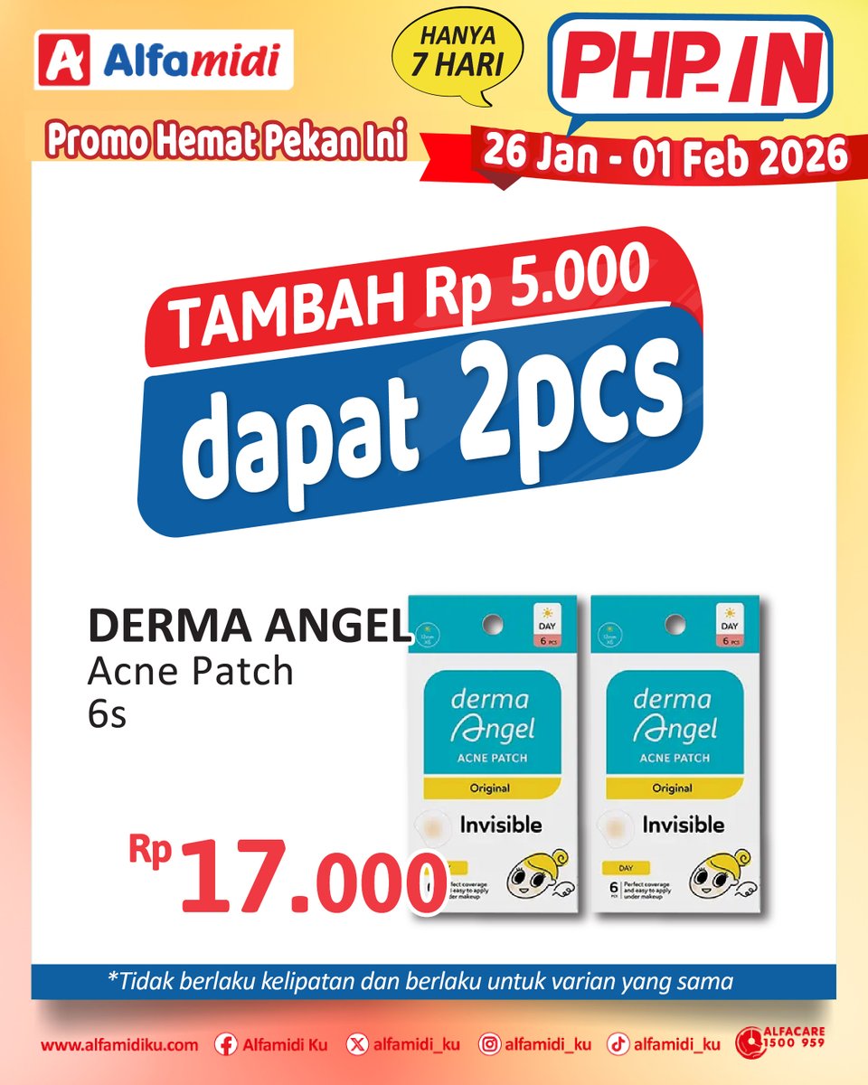 alfamidi_ku's tweet photo. Nikmati promo Hemat Pekan ini periode 26 Januari hingga 1 Februari 2026.

Borong semua kebutuhan kamu dengan harga spesial sebelum promonya berakhir!☺️

#Alfamidi #PromoAlfamidi #PHPin #PastiHematPisan #PromoMingguIni #BelanjaHemat https://t.co/PgtCW8J5MC
