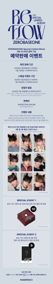 ZEROBASEONE Special Limited Album [RE-FLOW] 店舗特典ビジュ出ました
