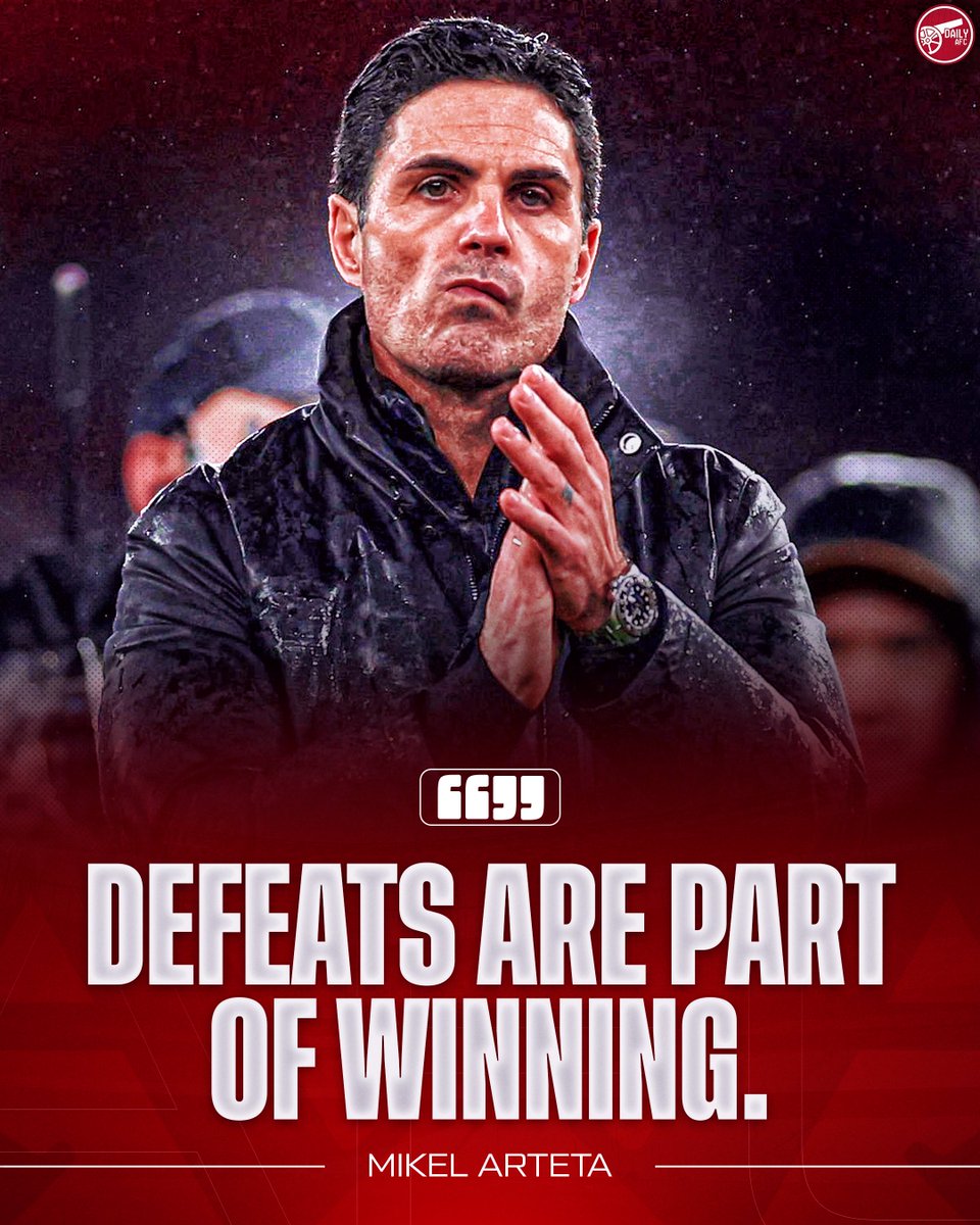DailyAFC's tweet image. 🗣️ Mikel Arteta: “Defeats are part of winning. I take full responsibility.” 😤