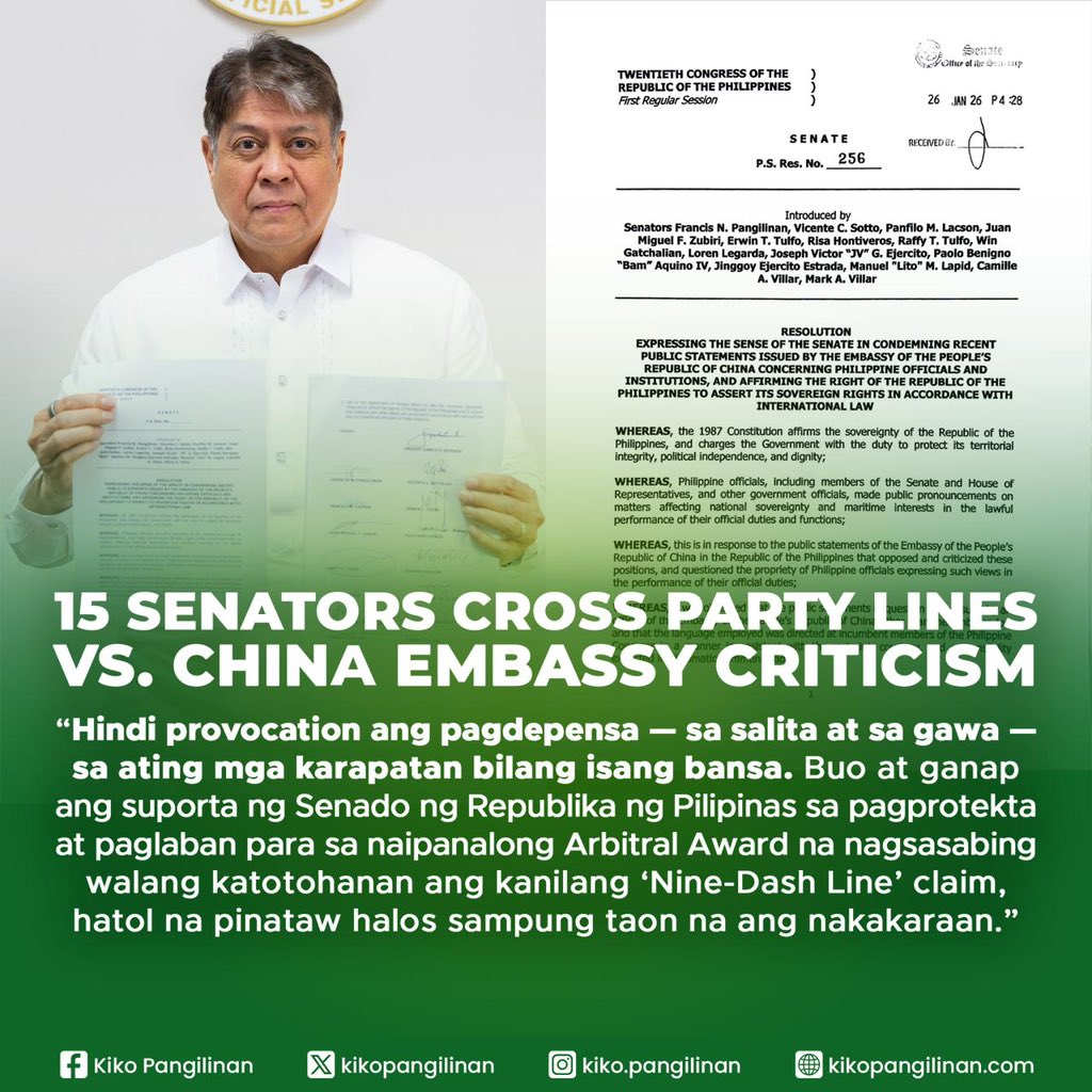 kikopangilinan's tweet image. Malinaw na tayo ang ginagalit ng China sa mga tangka nilang ibahin ang realidad na sila ang aggressor. Sila ang nag-wa-water cannon. Sila ang sumasalpok sa mga bangka at barko ng ating mga mangingisda at ng ating Bureau of Fisheries at Coast Guard. Sila ang sumisira sa mga corals…