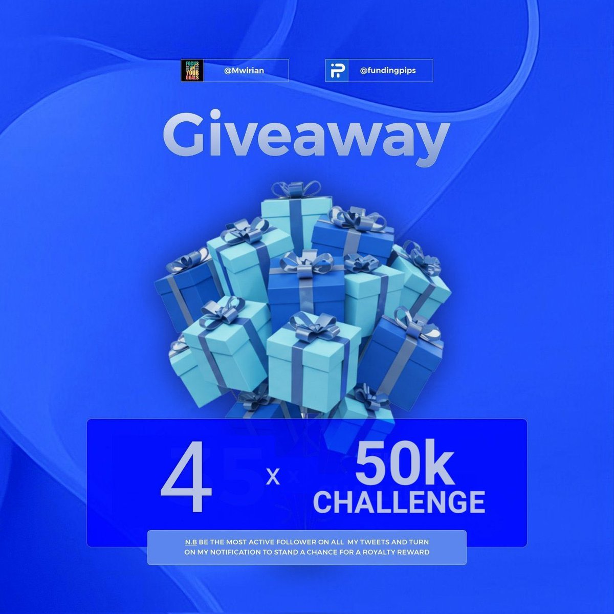 Giveaway ❤️ 

1- Follow <a href="/fundingpips/">FundingPips</a> <a href="/Khldfx/">Khaled</a> <a href="/tradin/">tradin</a> <a href="/ronna256/">Mwirian</a>
<a href="/muhdsmc/">𝗠𝘂𝗵𝗱𝘀𝗺𝗰</a>
2- Like and share 
3- Join discord here discord.gg/fundingpips
4- Turn on my notifications 

Good luck! ❤️