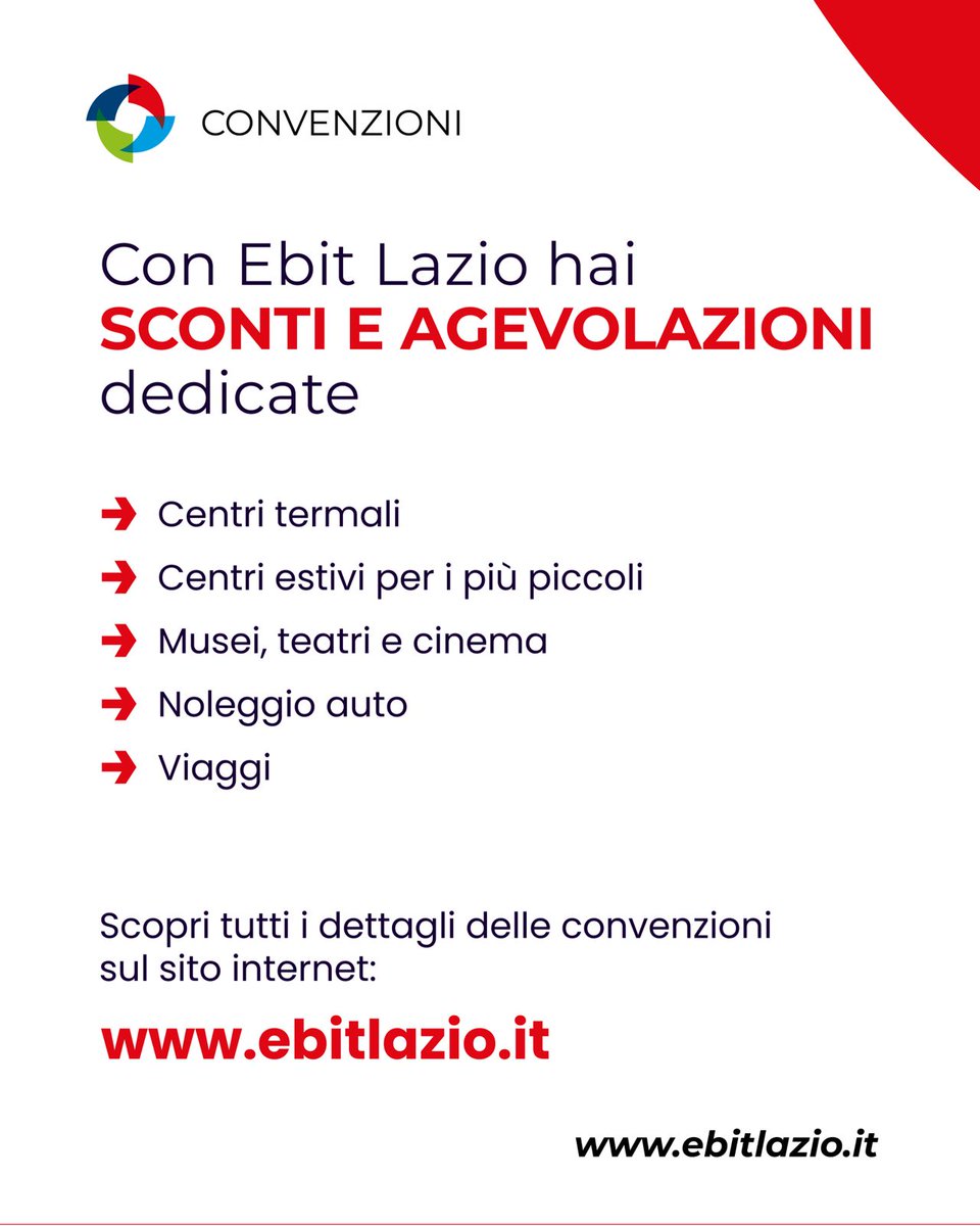 😵‍💫 Hai bisogno di rigenerarti? Ci pensiamo noi!

🧘🏼‍♀️ Le lavoratrici e i lavoratori del terziario iscritti all’Ente hanno diritto allo sconto del 10% sull'abbonamento a Ryoga Roma. 

💳 Accedi alle convenzioni, chiedi subito la tessera 2026. 

Info: ebitlazio.it/salute-e-benes…
