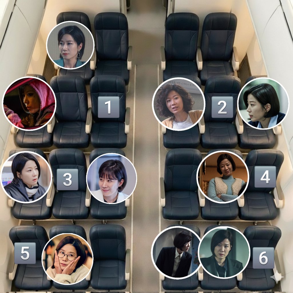 n시간 장거리 비행 자리는 어디✈️
(💁‍♀️가경선배는 퍼스트 타야하는데 사정으로 
어쩔 수 없이.. 대신 옆자리 전부 구매하셔가지고 자리가 없음니다.)