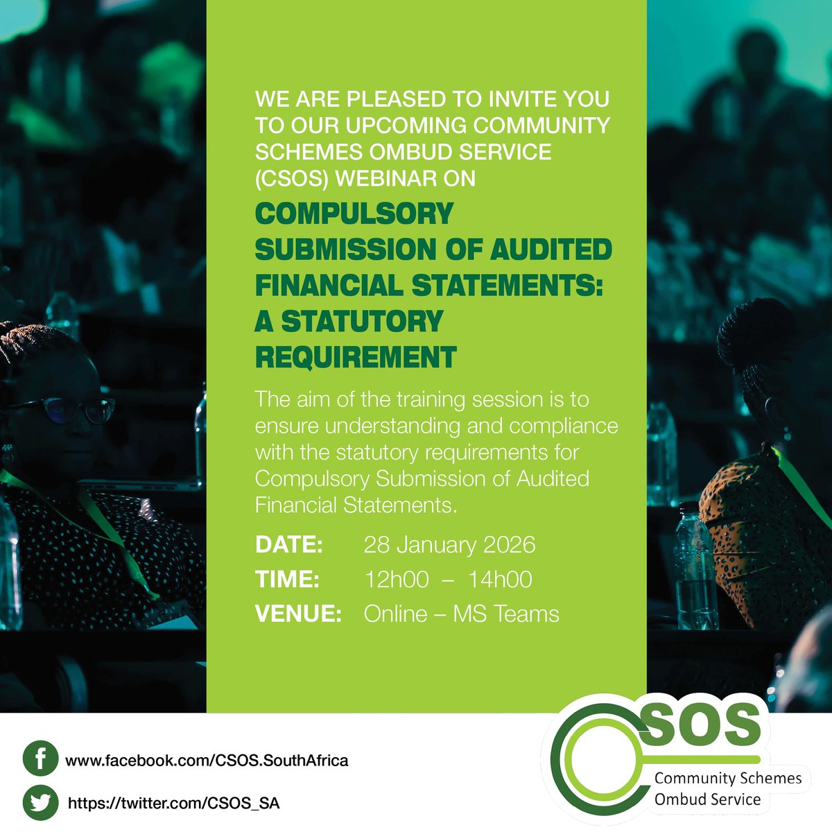 CSOS_SA's tweet photo. Invitation to a Webinar.
Meeting link: https://t.co/CTYo81ieof
#CSOS #csosconnect #sharedliving https://t.co/zGL4wDJDFa