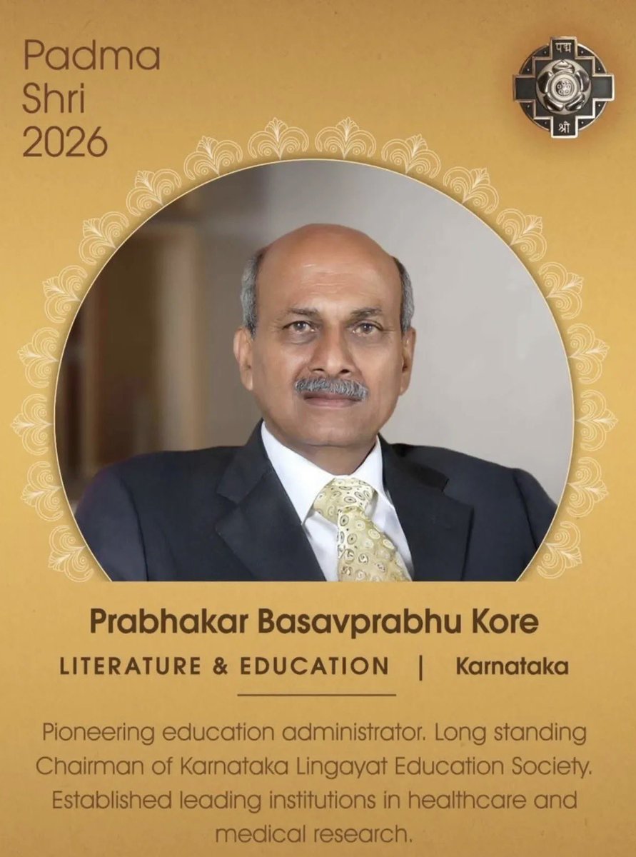BSYBJP's tweet photo. Congratulations to all the Padma Awardees from Karnataka for 2026, in recognition of their outstanding contributions to our nation.

#PadmaAwards2026 https://t.co/vMnRjtL18T