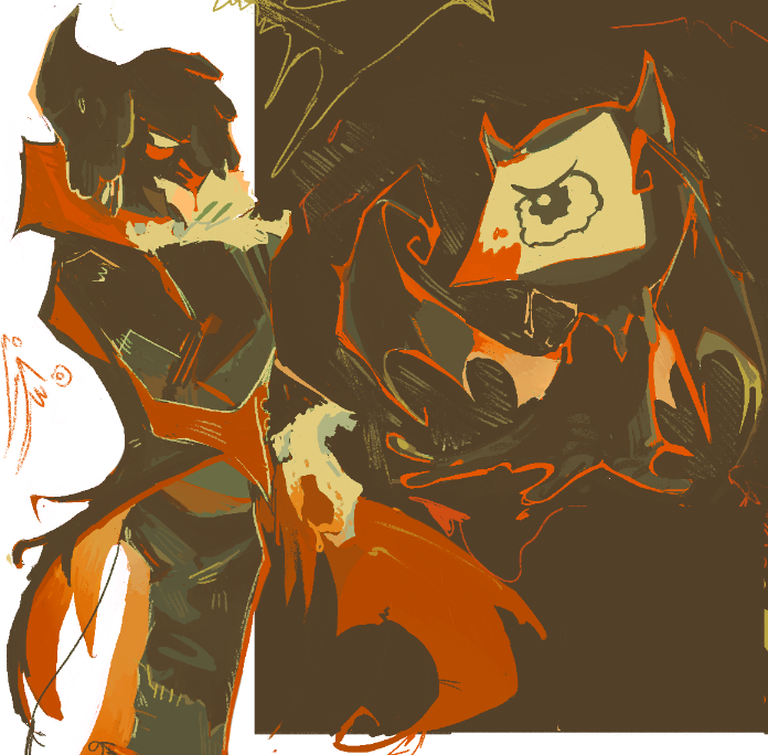 Kyririi's tweet photo. blot doodles but hes red and evil cause he hates you andhes evil https://t.co/9ceCwE1cCn