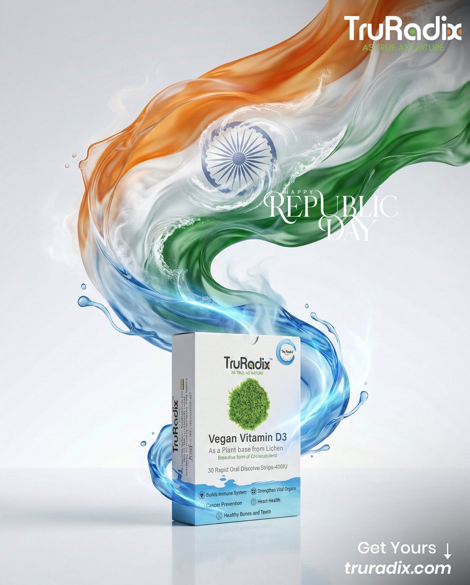 This Republic Day 🇮🇳, celebrate freedom with the power of better health.
From vegan strips to clean gummies &amp; softgels, TruRadix supports a stronger, healthier India—every day.
✨ As true as nature.
#RepublicDay #TruRadix #HealthyIndia #77thRepublicDay