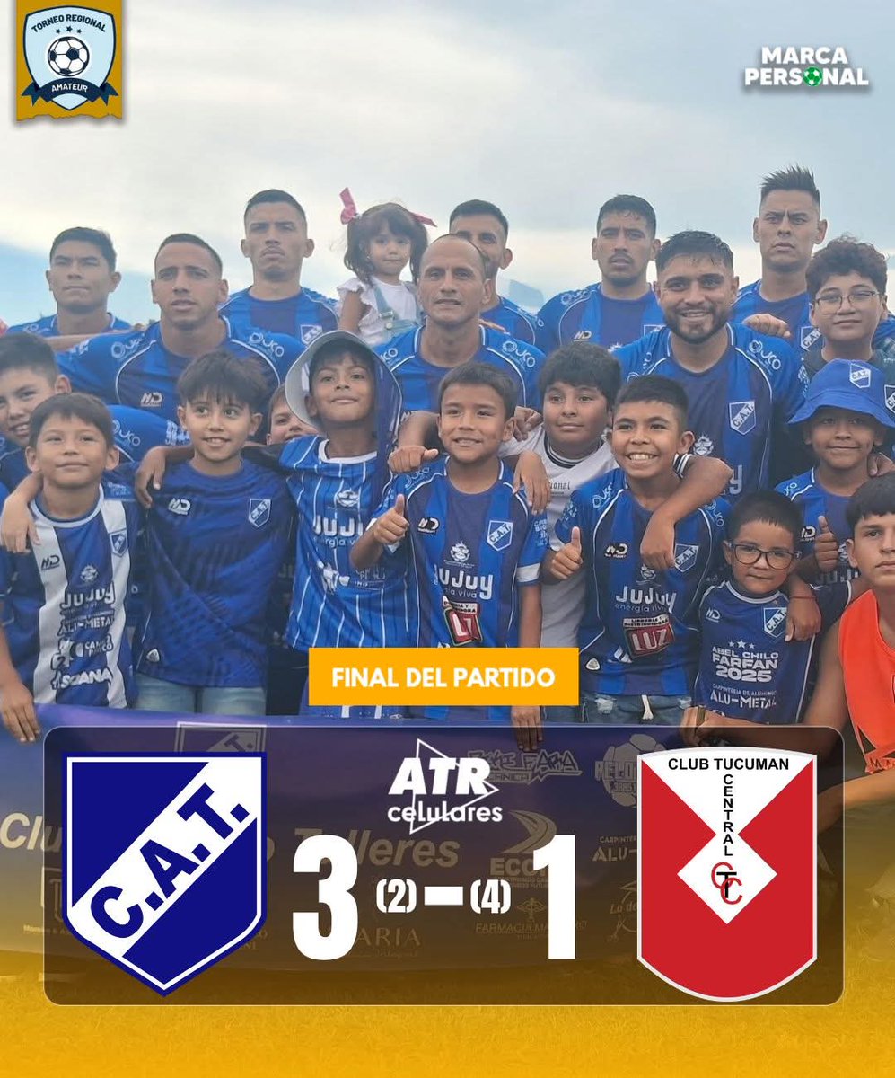lucasrevollo01's tweet photo. #TorneoRegional Final Región Norte - Partido de vuelta

🔴 GANÓ TALLERES PERO PASÓ TUCUMÁN CENTRAL POR PENALES

#TalleresdePerico 3️⃣🆚️1️⃣ #TucumanCentral 
Global: 3-3
Penales: 2-4

⚽️⚽️🚂 Fabian Rivero 10' PT. Y 32' ST.
⚽️🔴 Franco Barrera 8' ST.
⚽️🚂 Marcos Coria 37' ST. https://t.co/18SzKFtp6a