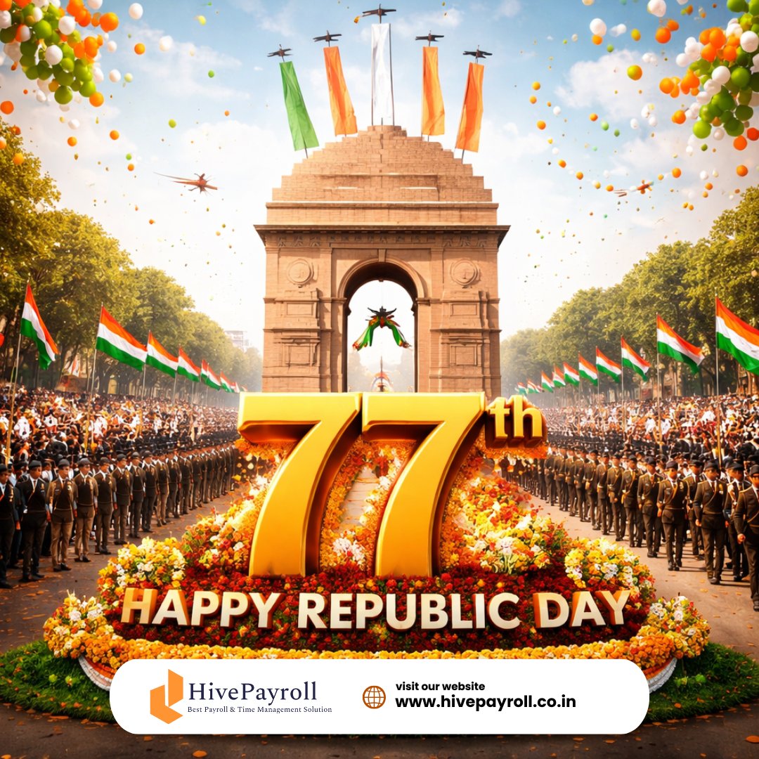 hivepayroll's tweet photo. 🇮🇳 Freedom is precious. Responsibility is greater. Happy Republic Day. 🇮🇳

🇮🇳 Proud of where we come from. Focused on where we’re going. HivePayroll wishes you a Happy Republic Day 2026.

#RepublicDay2026 #JaiHind #ProudToBeIndian #IndiaAt77 #IndianConstitution https://t.co/b8tRPDp7OW