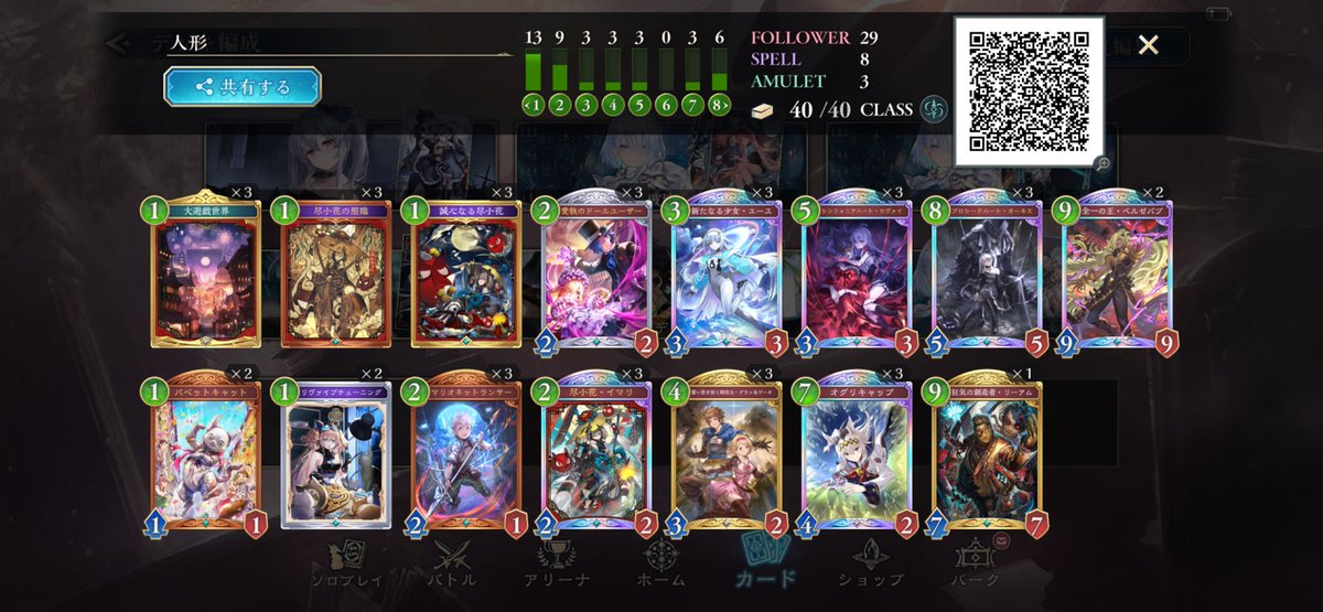 5連勝で優勝できた！
下のやつ当たったけど破壊踏みたかったなぁ…

ほーちゃんドラゴン
土ウィッチ
海洋ドラゴン
人形ネメシス
ほーちゃんドラゴン

#シャドバWB