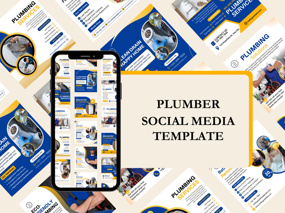 KinetiqStudio's tweet photo. Plumber Social Media Templates By Pipekit 

listing: https://t.co/KQLqETeCId

Pipekit Plumber Social Media Templates help plumbing businesses post professional, trust-building content on Facebook &amp; Instagram. 40 Canva-editable posts. No designer. Just edit, post, &amp; stay visible. https://t.co/uBYcSLr9gF