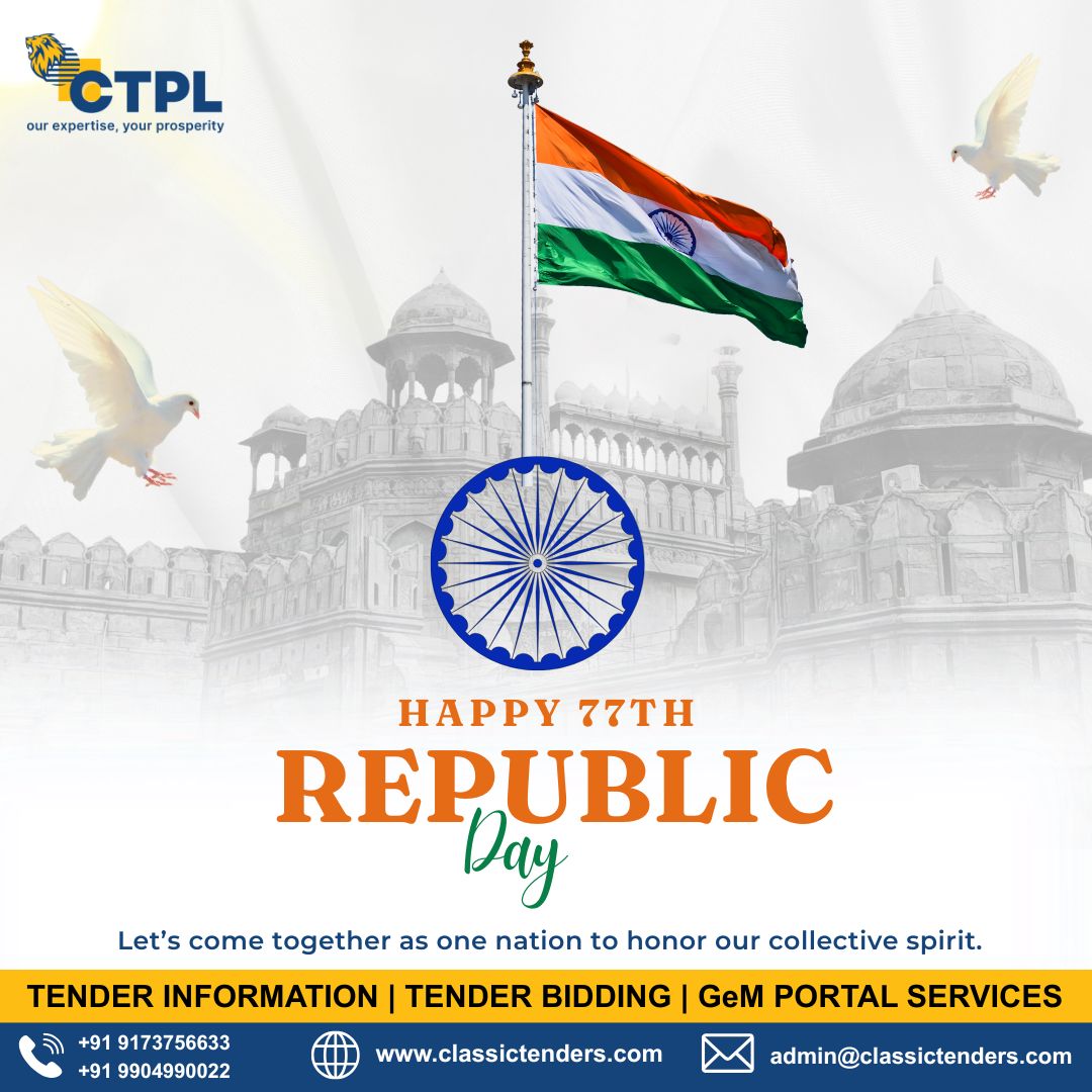 Classic Tenders wishes everyone a very Happy 77th Republic Day 🇮🇳
Let's come together as a one nation to honor our collective sprit! Jai hind 🇮🇳

#classictenders #RepublicDay #HappyRepublicDay  #RepublicDay2026 #गणतंत्र_दिवस #JaiHind