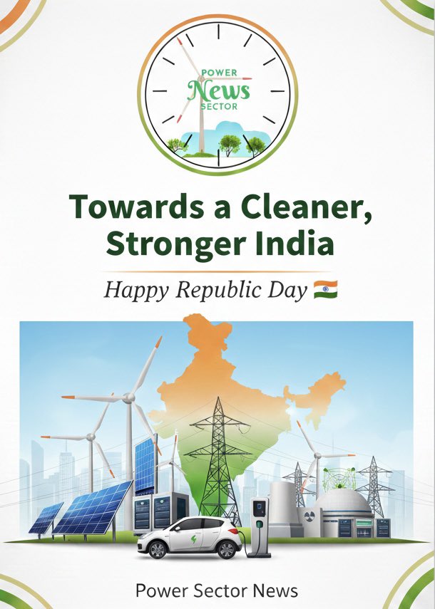 Power Sector News wishes everyone a Happy Republic Day! 🇮🇳
From renewables to digital grids, India is shaping a stronger and greener tomorrow.

#RepublicDay #PowerSector #EnergyTransition #CleanEnergy