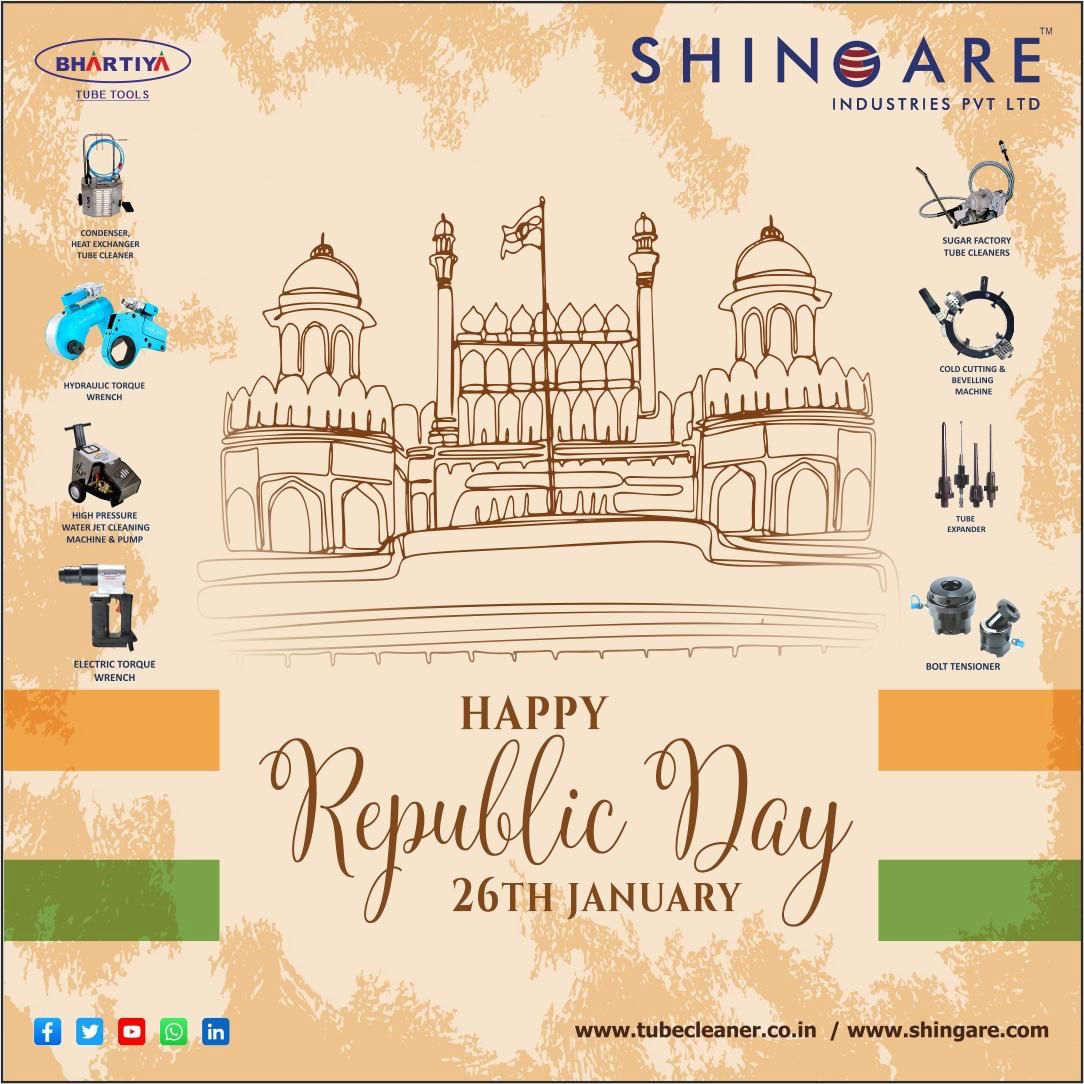 ShingareIndust's tweet photo. Happy Republic Day 2026! I hope your day is filled with delicious treats, patriotic fervor, and spirit to make our nation even better.

#republicday #india #happyrepublicday #national #incredibleindia  
#tubetools #boltingtools #shingareindustries https://t.co/oojmAOtDuj