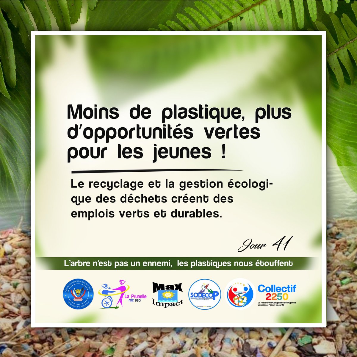 laprunelleasbl's tweet photo. #Moins de plastique, #plus d’opportunités vertes pour les jeunes ! 

Le #recyclage et la gestion #écologique des #déchets créent des #emplois verts et #durables.

#LArbreNEstPasUnEnnemi, #LesPlastiquesNousEtouffent https://t.co/1N2ah3mkXG