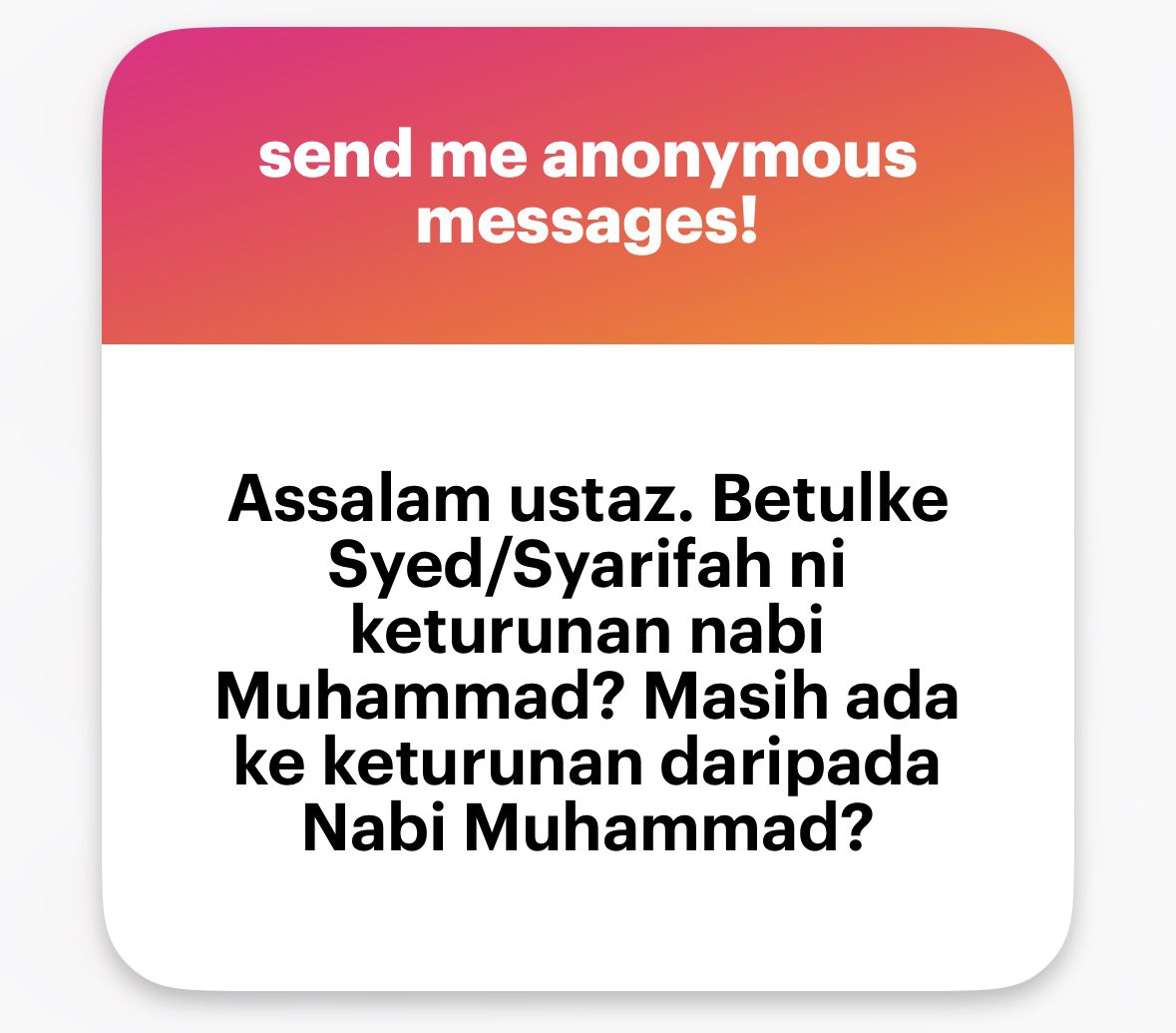 mnasrullah00's tweet image. Waalaikumussalam 

Masih ada tetapi zaman sekarang susah dah nak tentukan kerana ada yang menipu.

Lagi satu, keturunan tiada nilai di sisi Allah SWT jika tidak bertaqwa.

Wallahua’lam