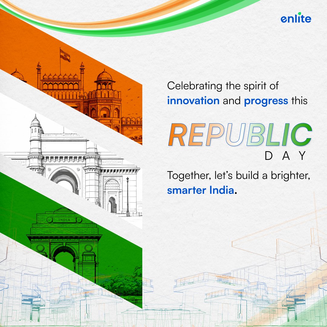 This Republic Day, we honour the spirit of innovation that moves India forward.

At Enlite, we believe technology builds lasting impact.

Let’s shape a brighter, smarter India.

#RepublicDay #RepublicDay2026
