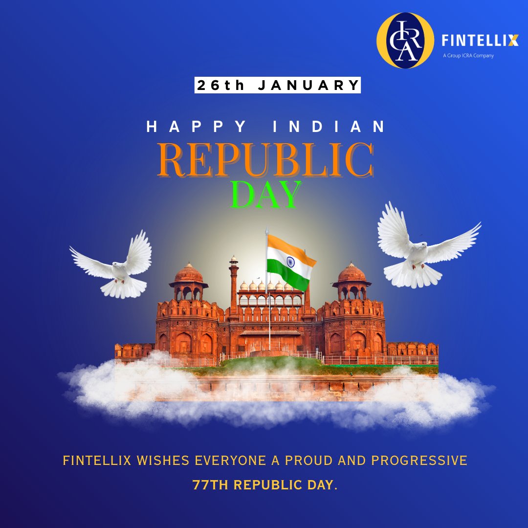 Marking India’s 77th Republic Day with pride and purpose.

Honouring our values, celebrating progress.
#RepublicDay #Fintellix #JaiHind #ProudIndian
