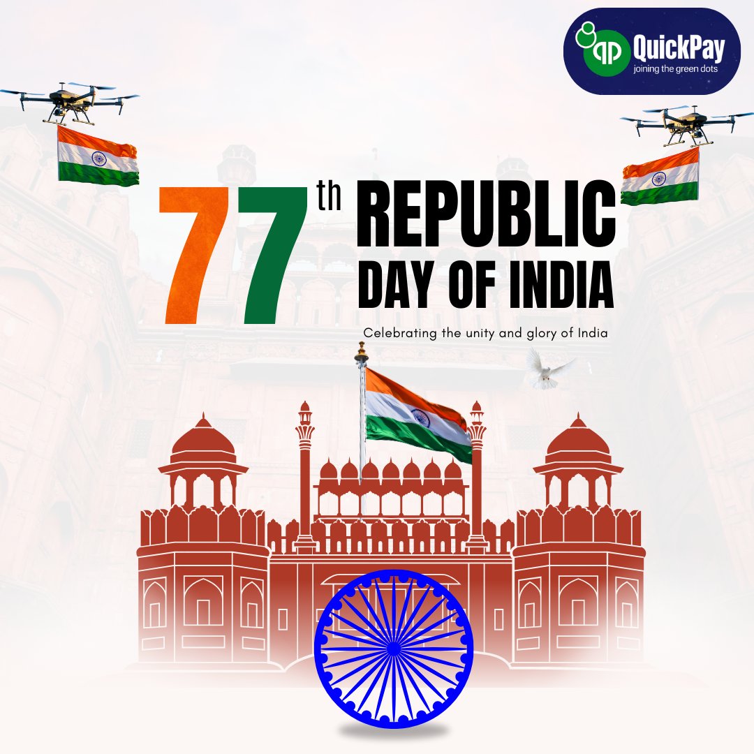 Quick_pay1's tweet photo. Celebrating 77 years of freedom, unity, and progress 🇮🇳

Proud to innovate for a stronger, smarter India—today and always.
#RepublicDayIndia
#ProudToBeIndian
#QuickPayTech https://t.co/tlRlLNZ2A2