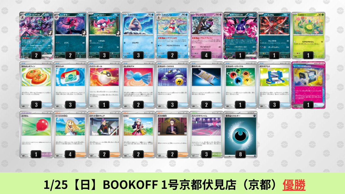 1/23【金】～1/25【日】 マリィのオーロンゲexのシティリーグ優勝