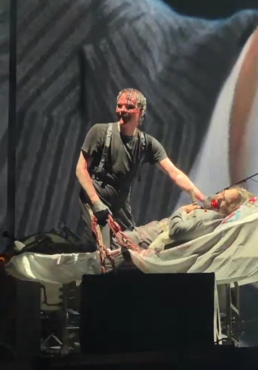 Gerard Way covered in blood and laughing manically in Peru on January 25, 2026