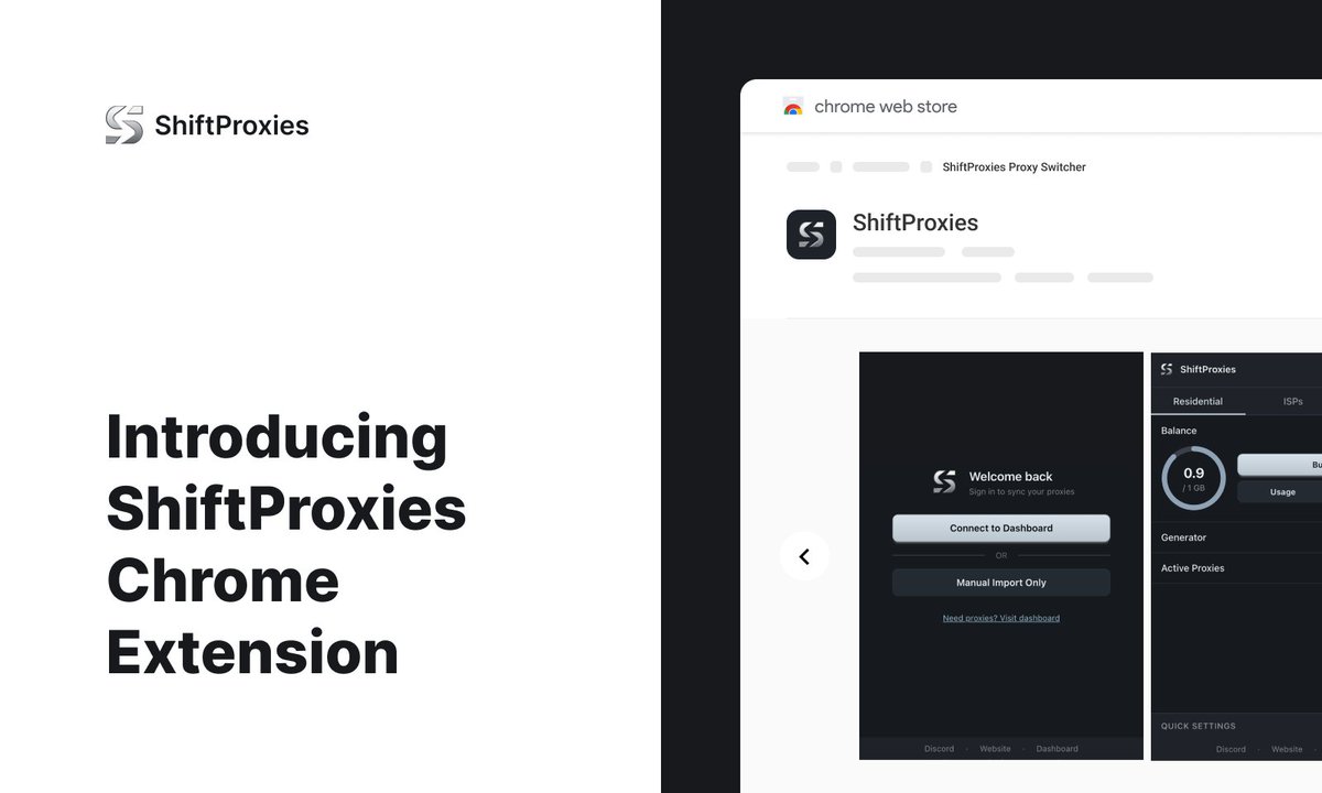 shift_proxies's tweet photo. 🧩 ShiftProxies Chrome Extension

  • Sync your proxies from dashboard                                                                
  • Auto-rotate IPs                                                       
  • WebRTC leak protection
  • One-click switching

Free to use 👇 https://t.co/qkTJMTM5PY