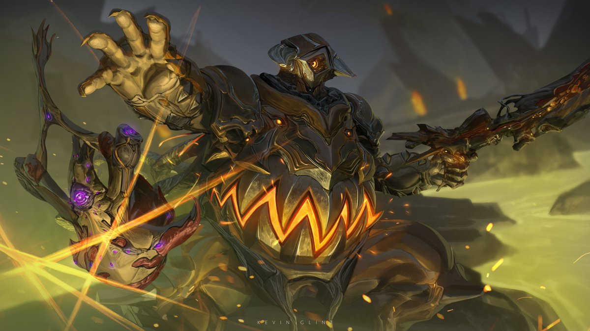 GlintasticKevin's tweet image. Here's the final polish for Grendel in 4k. Been honing my skillset throughout the years to create these splash arts. Feel free to use it as your wallpaper.

Often one of the fun warframes and most used for subsuming his nourish ability.

I'm open for freelance / commissions.