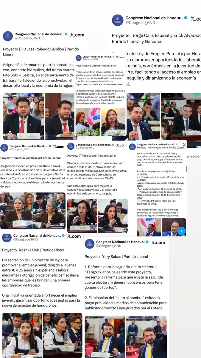🇦🇹Felicidades a Nuestros Honorables  Diputados Liberales <a href="/ErikaUrtecho/">Erika Urtecho Echeverría</a>, <a href="/YurySabas/">Daniel#8</a>, José Sabillón, <a href="/JorgeCalix/">Jorge Cálix</a>, <a href="/IroshkaElvir/">Iroshka Elvir Diputada</a>, <a href="/ValeskaValen_/">Valeska Valenzuela</a> , Thirsa López y Mario Segura por impulsar Educación, Empleo e Infraestructura. Honduras avanza. 🇭🇳Hoy se habló de futuro en el Congreso👏