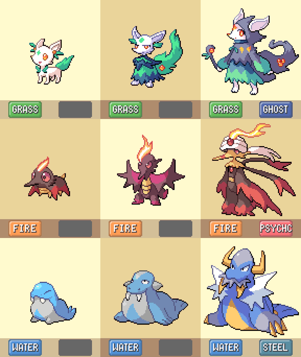 Tabletpillowlam's tweet photo. Which starter would you pick?
#fakemon https://t.co/3yVybAT86c