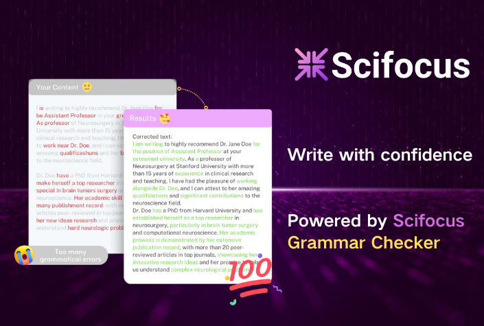 ✍️ Every word counts. Every sentence matters.
Scifocus Grammar Checker turns your writing into polished, professional, mistake-free text—perfect for essays, research papers, and reports.
Write brilliantly → scifocus.ai/trial/grammar-…

#Scifocus #AcademicWriting #GrammarChecker
