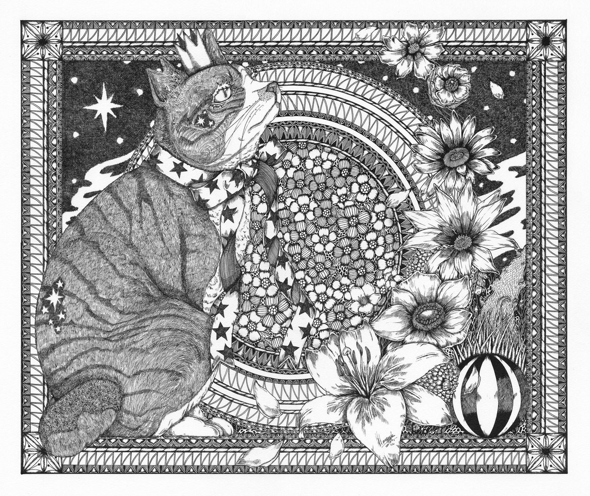#俺の描き込みを見てくれ
筆ペン一本で、モノクロームの世界を描いています✒︎