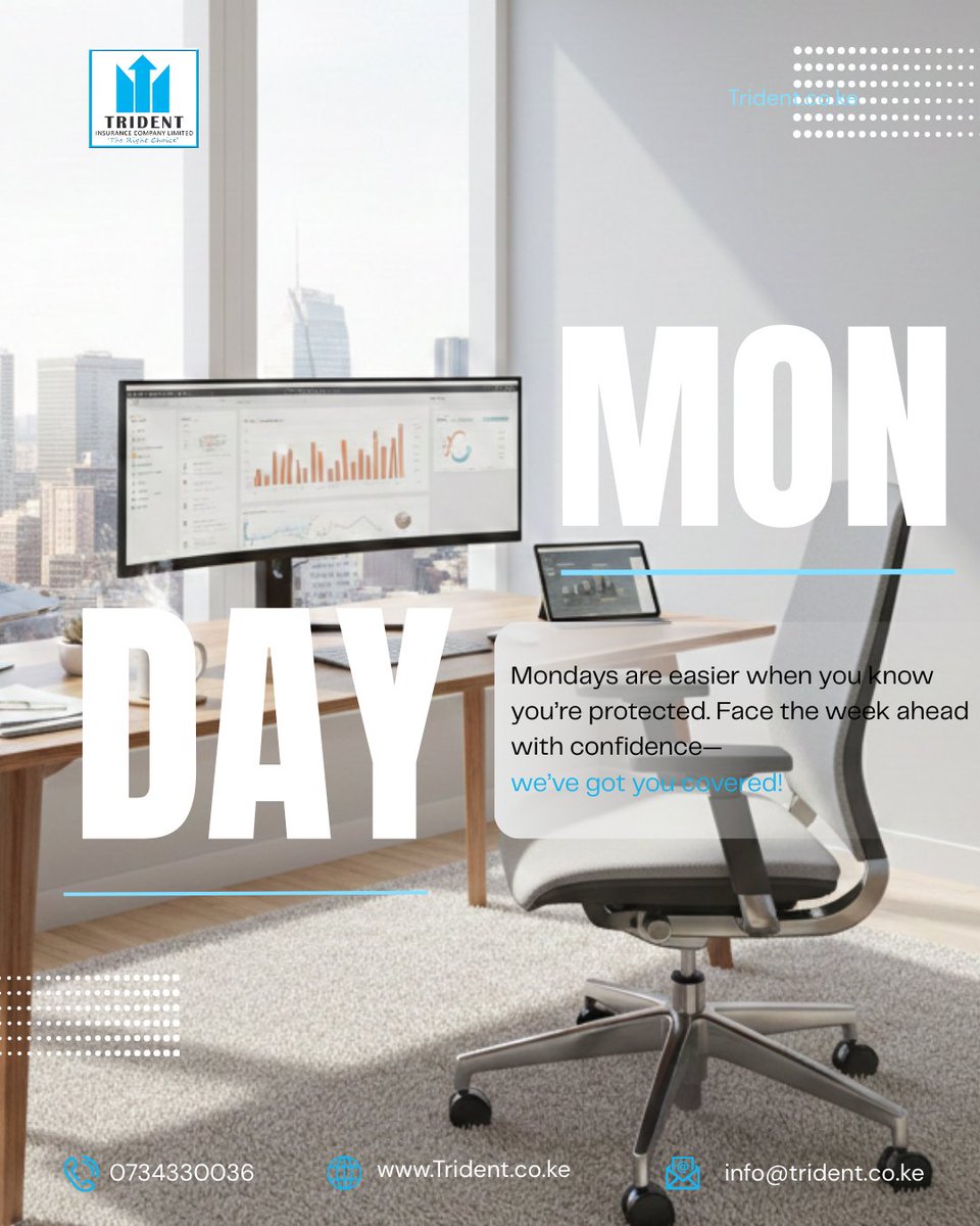 tridentIns's tweet image. Mondays are easier when you know you’re protected.
Face the week ahead with confidence , Trident Insurance has you covered every step of the way💙.
#MondayMotivation #ConfidenceToStart #TridentInsurance #YoureCovered #PeaceOfMind #InsuranceYouCanTrust