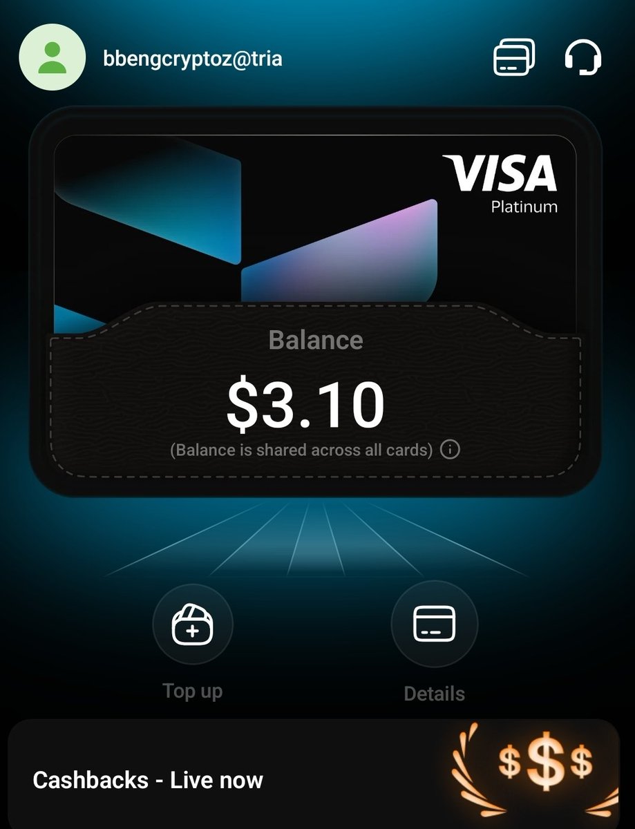 useTria USD Card is the best Card for your Onlince shopping 🛍 Join me on  Tria and get your own crypto card for my X premium subscription and Netflix  subscription. Join me