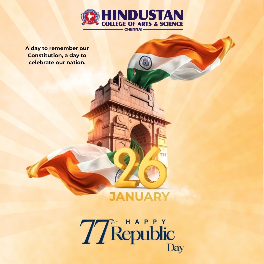 HCAS_chennai's tweet photo. 🇮🇳 Celebrating 77 years of the Indian Republic!
Honouring our Constitution and its timeless values — justice, liberty, equality &amp; fraternity.
Let’s build a stronger India together.
#RepublicDay2026 #77thRepublicDay #ConstitutionOfIndia #NationFirst #HCAS https://t.co/reCXzEPopF