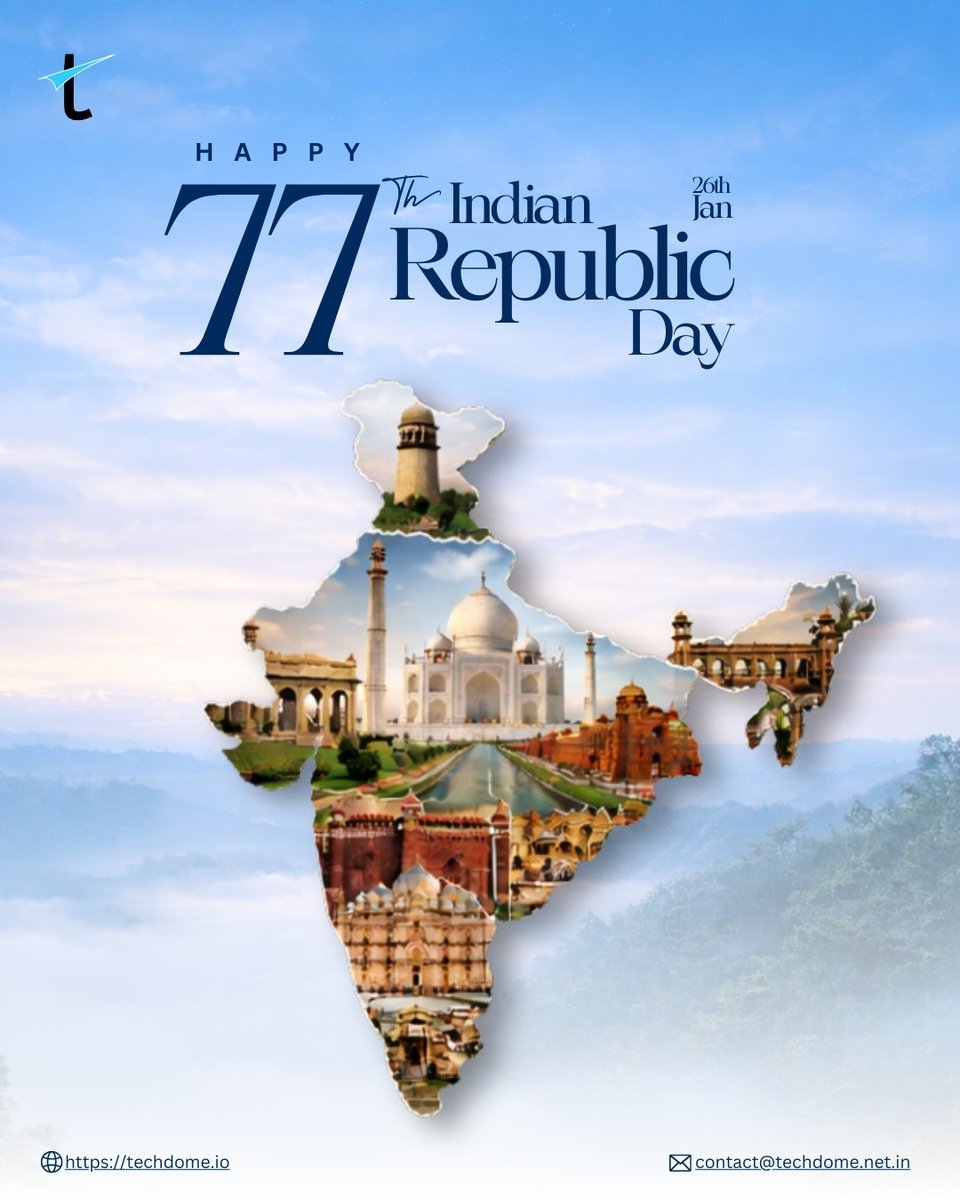 On this 77th #RepublicDay, we remember the vision that shaped our democracy and celebrate the journey of growth, innovation, and resilience that continues to define us.

Wishing everyone a proud and prosperous Republic Day 🇮🇳
#JaiHind. 🙏

#HappyRepublicDay #India
