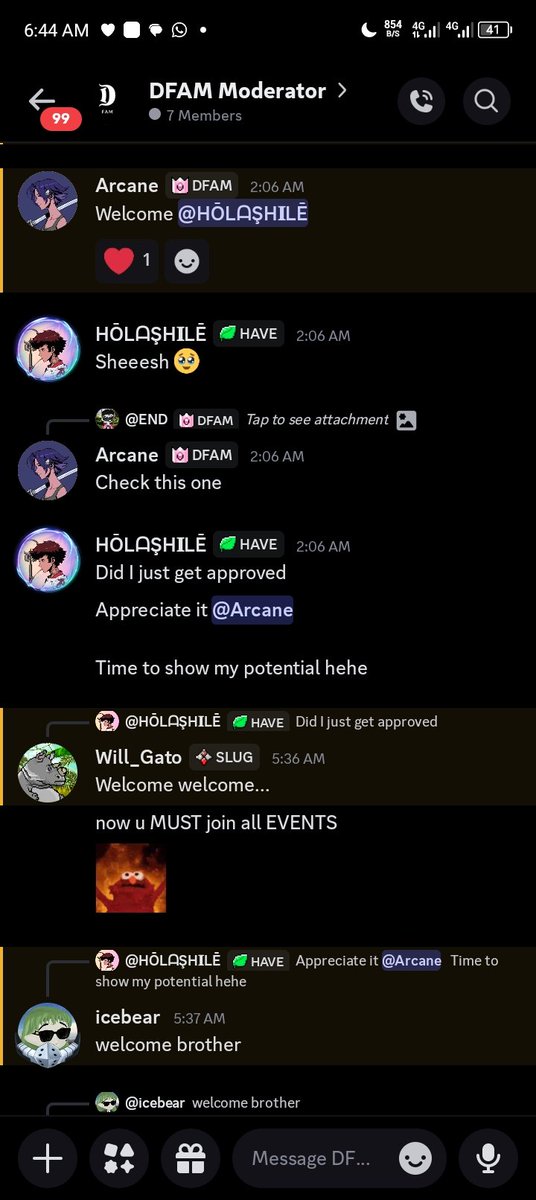 Ho1ash's tweet image. GM CT 
I'm Thrilled to  announce That I'm now an official mod of @DFAM_Alpha 

Special thanks to @arcane707 for making it happen 

Looking forward to building alongside dfam and growing my network 

Happy new week y'all 
Have a great day 😊