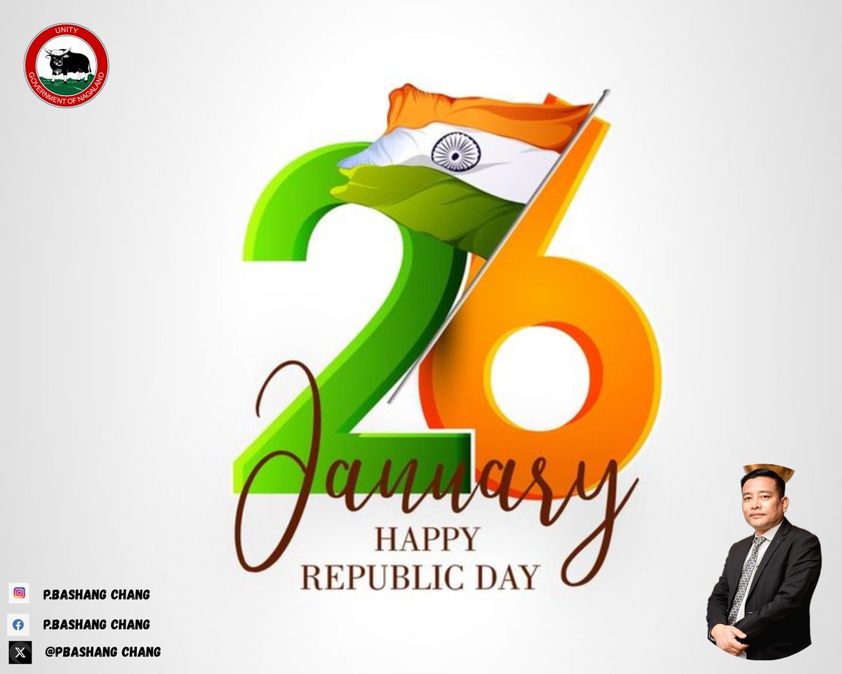 PBashangchang's tweet photo. Warm greetings on the 77th Republic Day of India. Let us honour our Constitution and uphold the values of justice, liberty, equality, and fraternity. Let us renew our commitment to the ideals that shape our great nation.
Happy Republic Day! https://t.co/NZNvtLsRlQ
