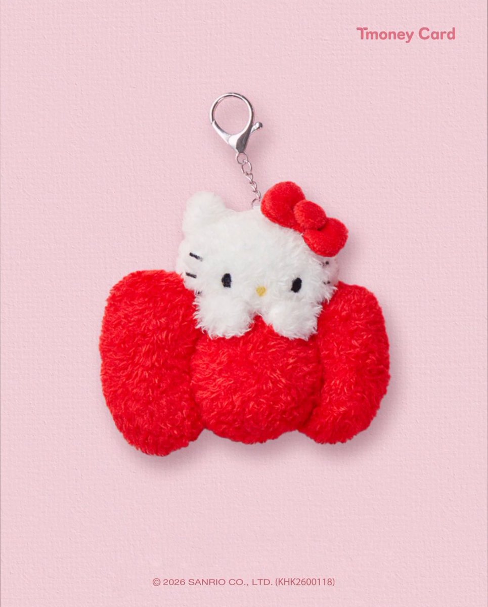 Tmoney Card】 ハローキティのぬいぐるみキーリング型 交通系ICカード
