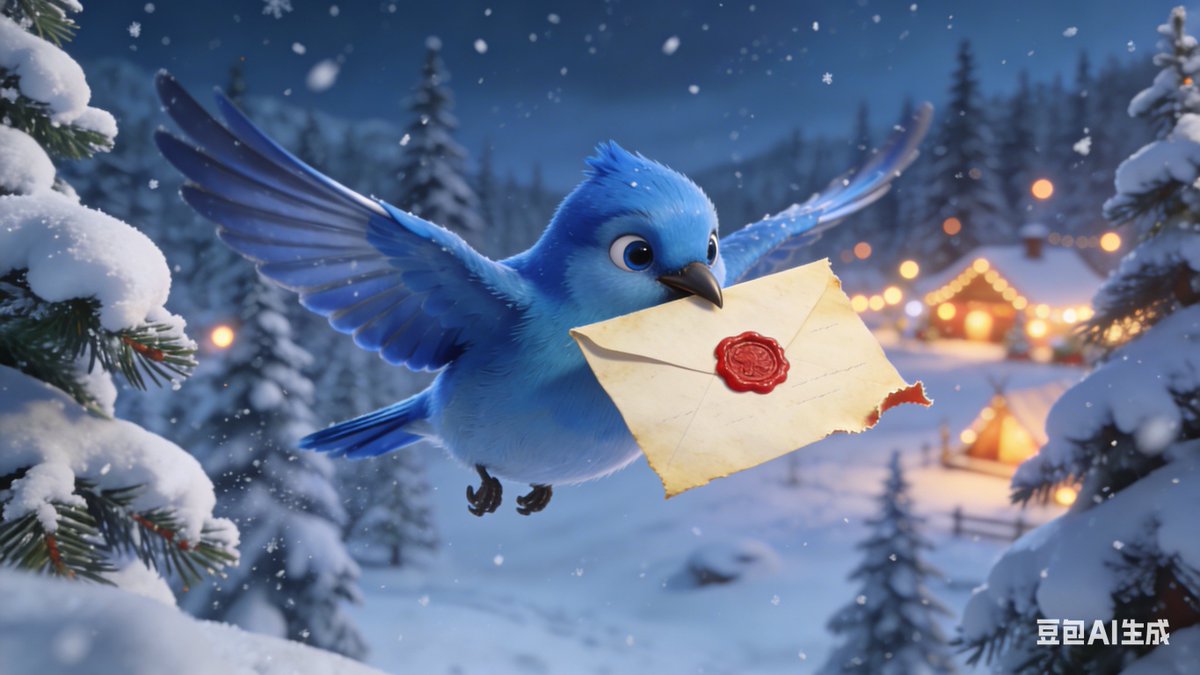 ju_lietbb's tweet photo. Snowy skies &amp; speedy deliveries! Blu’s dropping off holiday wishes to my favorite Camp Haven crew—grateful for every quest win and bad dad joke this year. Happy holidays, campers! @DataHaven_xyz https://t.co/2j0a1SzOGP