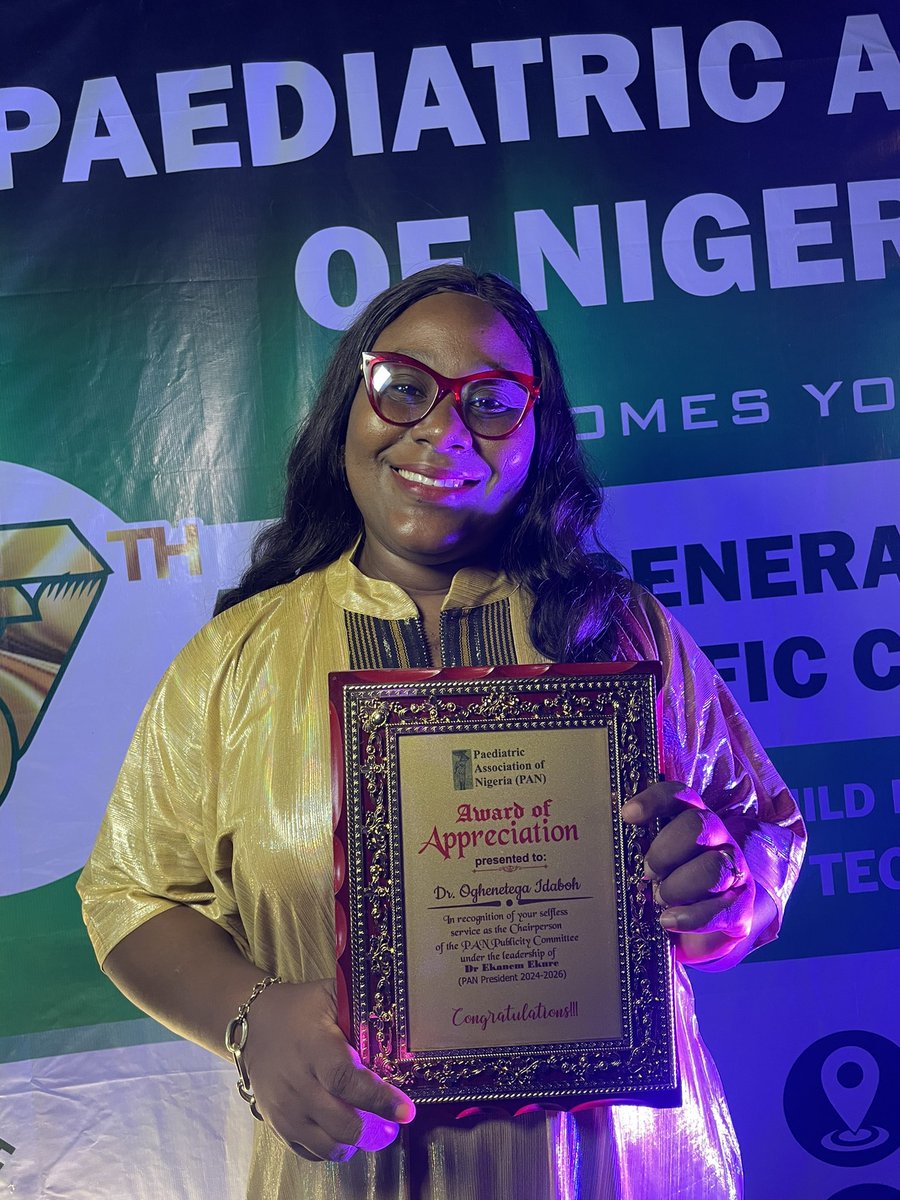 Honoured to receive this award from the President of <a href="/pan_ngr/">Paediatric Association of Nigeria (PAN)</a> , in recognition of the work of the inaugural Publicity Committee of association.
Grateful to the dedicated team.  Working with Prof Ekure, a visionary leader reinforced the value of service and purposeful leadership.