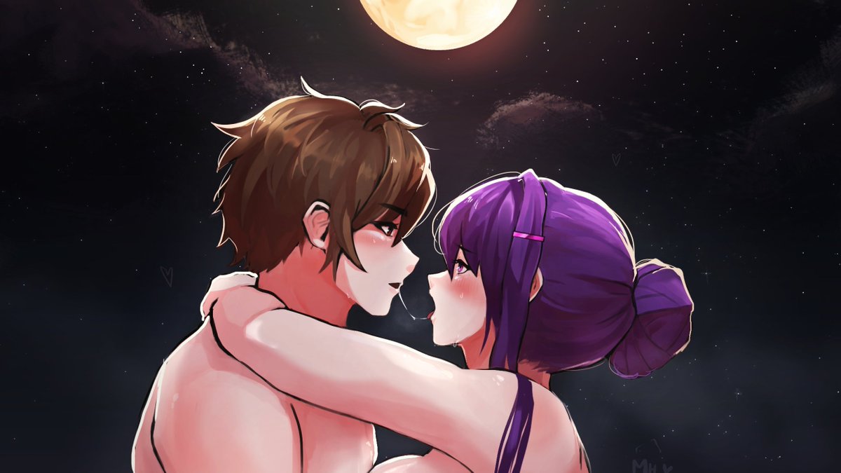 Day 46 of Yuri & MC!! Its summer somewhere in the world 💜🤎 #DDLC