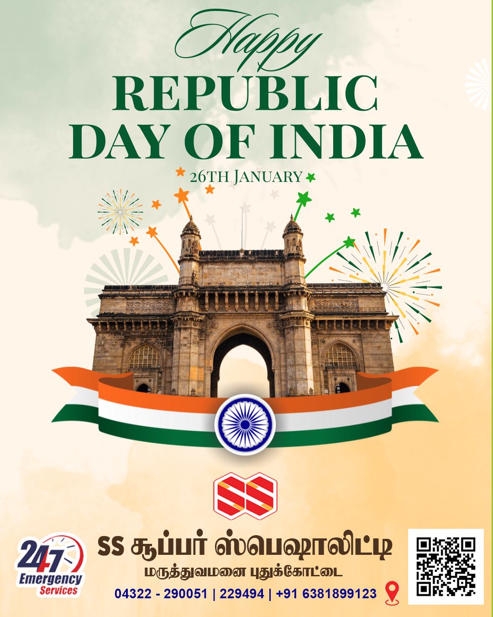 sshospitalpdkt's tweet photo. Republic Day
SS Hospital Pudukkottai
Emergency Call: +91 6381899123
https://t.co/lxefLod9wc
#SSHospitall #hospitality #pududkkotai #Emergency #privatehospital #24hourservice #medicine #surgery #wecareyourhealth https://t.co/gonbvzsVQq