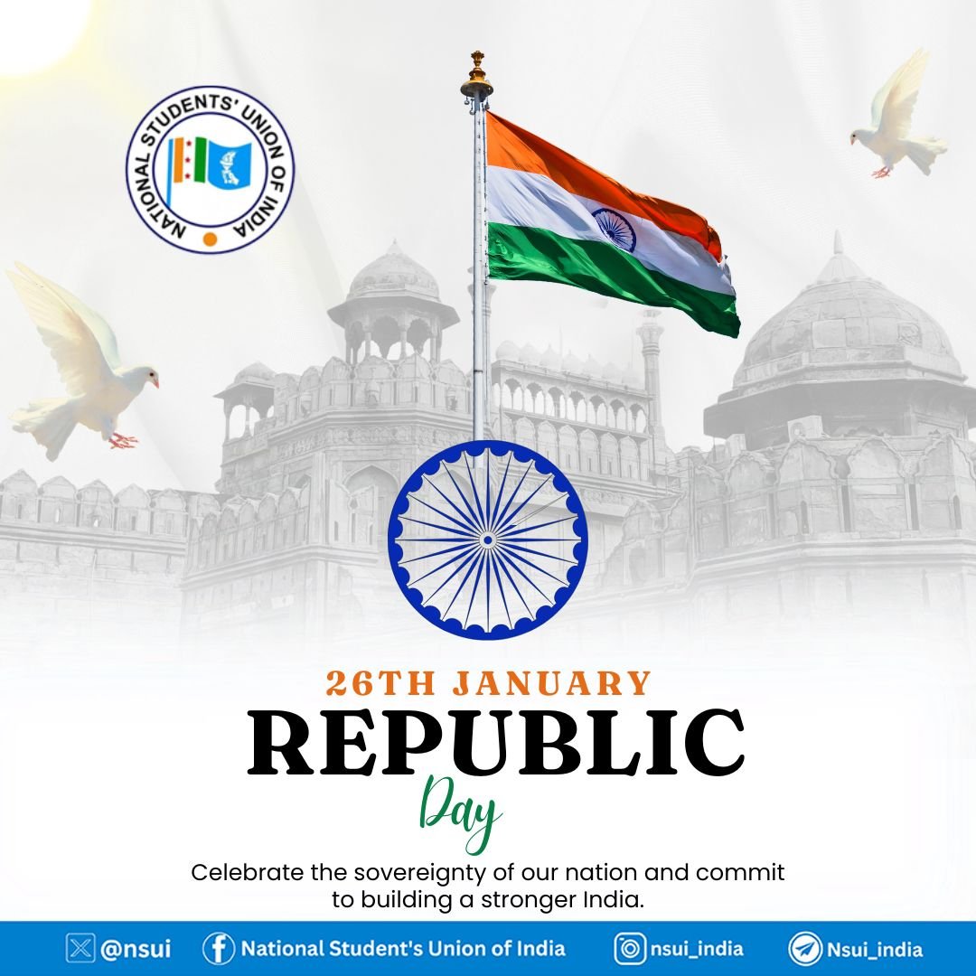 आप सभी को गणतंत्र दिवस की हार्दिक शुभकामनाएं। भारत के स्वराज के लिए सर्वस्व न्यौछावर करने वाले अमर क्रांतिकारियों और संविधान का निर्माण कर हमारे देश के भविष्य की नींव रखने वाले हमारे पुरखों को नमन। 

'संविधान' देश की एकता, बंधुत्व एवं सुरक्षा की गारंटी है।